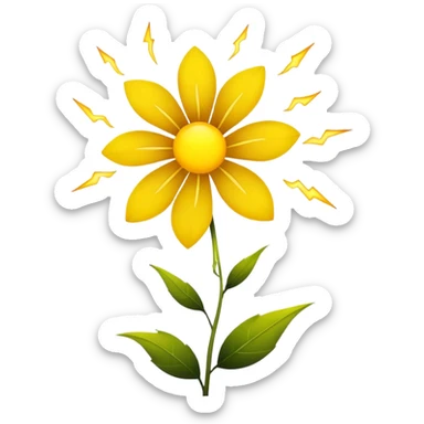 thunder and flower sticker