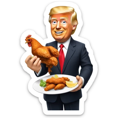 Trump eating wings sticker