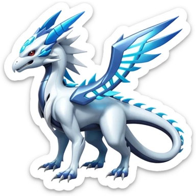 Futuristic Epic Legendary Shiny Cyber-Latios-Dialga-Suicune-Reshiram-Creature, (full body) sticker