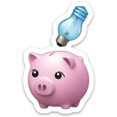 Idea bulb in piggy bank sticker