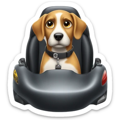Dog in race car sticker