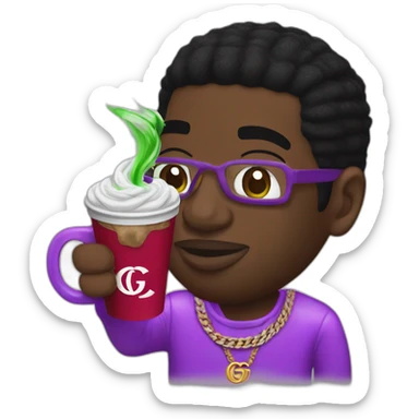 Gucci mane with a cup of dirty sprite sticker