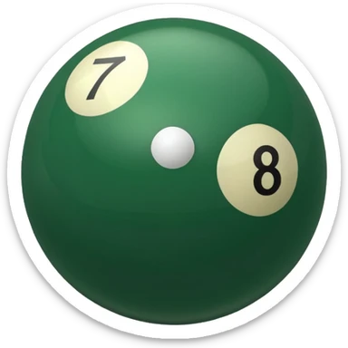 green billiard ball 7 number  sticker