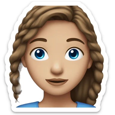 girl with medium brown hair and blue eyes  sticker