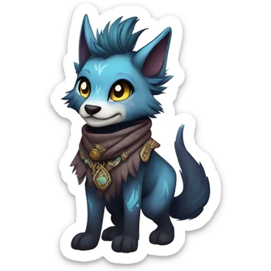 Cool cute Kawaii edgy fantasy animal  fursona Fionbri by griffsnuff & LiLaiRa & Falvie full body sticker
