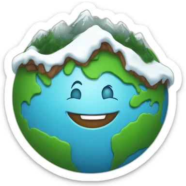happy earth during the winter holidays sticker