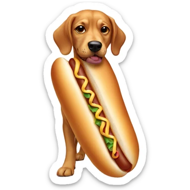A winer dog in a hot dog bun  sticker
