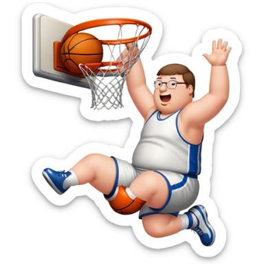 Peter griffin dunking a basketball sticker