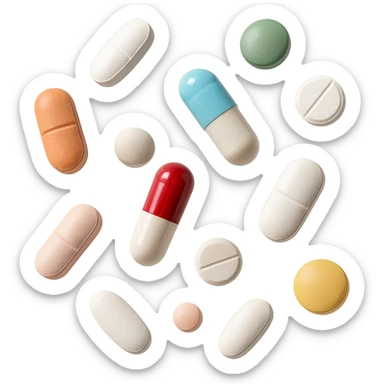 pillole farmaci fluttuano in aria sticker