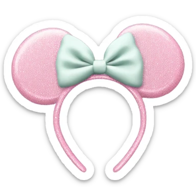 Pastel pink Minnie Mouse ears with glitter sticker