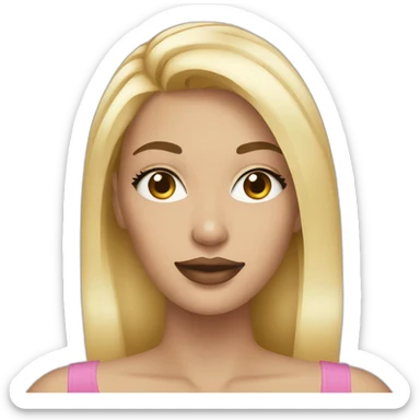 Blonde woman with makeup in her hand sticker