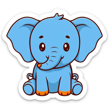 blue elephant sticker