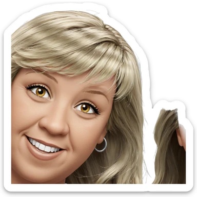 smiling girl with blonde hair sticker