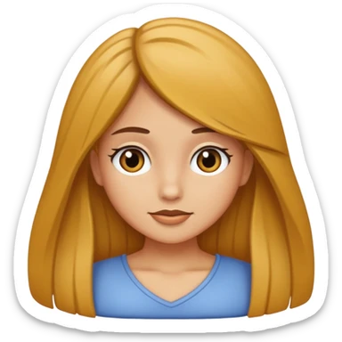 haz a una chica con pelo libro pero medio largo, que sea castaña y de piel clarita  sticker