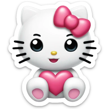 Hello kitty with heart eyes  sticker