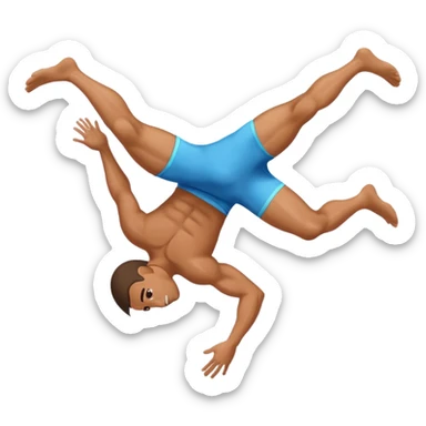 Gay man doing a back flip sticker