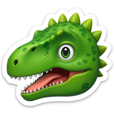 Every reaction of a dinosaur faced emoji sticker