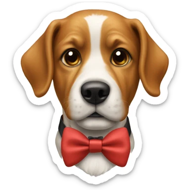 Dog wearing a bow tie  sticker