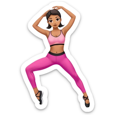 Dancer wearing a pink bra top and black leggings sticker