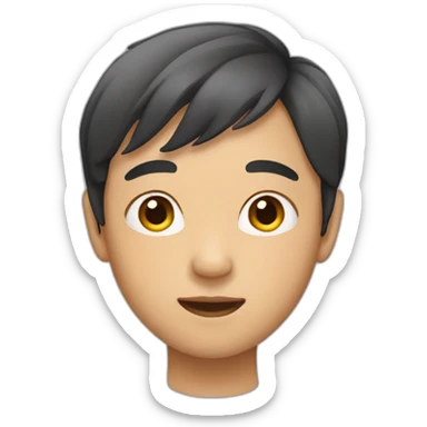 asian boy with a middle part haircut sticker