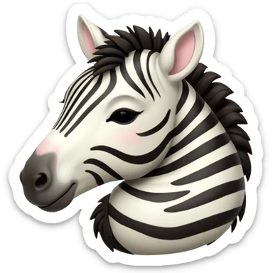 Meme-Worthy Cute Sleeping Zebra Portrait Emoji, Head resting peacefully with a contented smile, showcasing a lean, graceful build and a luxuriously soft striped fur, a refined, equine head with a long snout and alert ears, and eyes shut in a serene, restful nap, Simplified yet hilariously adorable features, highly detailed, glowing with a soft, drowsy light, high shine, relaxed and utterly lovable, stylized with an air of playful laziness, bright and heartwarming, soft glowing outline, capturing the essence of a comically sleepy zebra that feels like it could instantly become the next viral sensation of adorable slumber! sticker