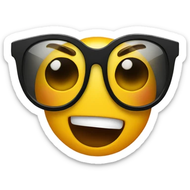 Surprised face looking over sunglasses sticker
