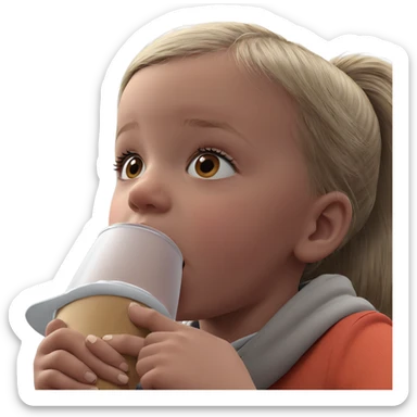 girl enjoying her drink sticker