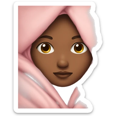 Girl wrapped up in pastel pink blanket sticker
