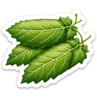 Turkish grape leaf dolma, rolled and shiny, with a hint of rice peeking out sticker