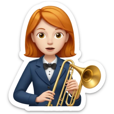 Ginger woman playing trombone sticker