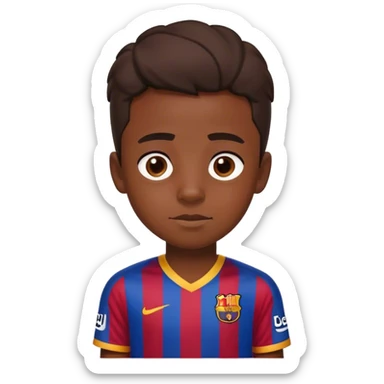 Un muchacho con una camisa del barca sticker