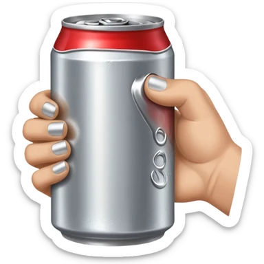 Crushing a can in a fist sticker