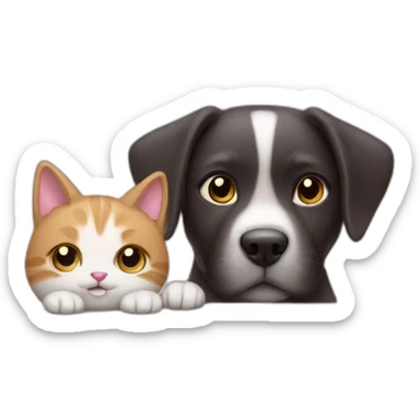 cat and dog pink sticker