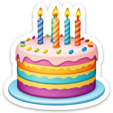 Birthday cake sticker