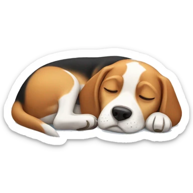 beagle dog sleeping sticker