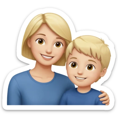 tall adult and small child looking each other sticker