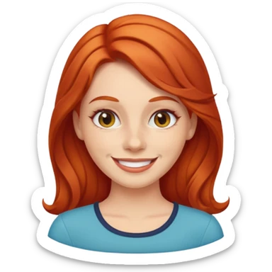 cruise emoji with a red headed woman sticker