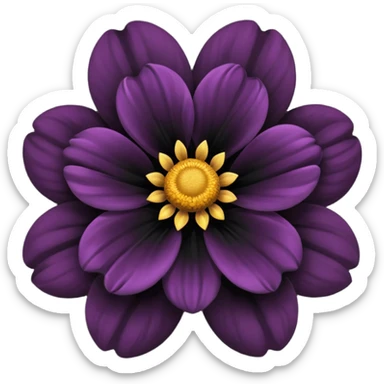 emoji of black flower sticker