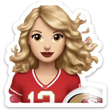 Taylor swift in 49ers colors sticker