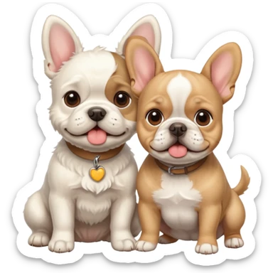 white west terrier and light brown french bulldog sticker