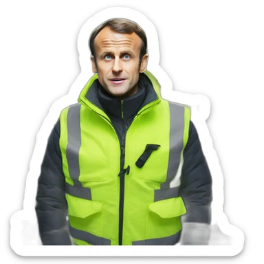 Emmanuel macron supportant les gilets jaunes sticker