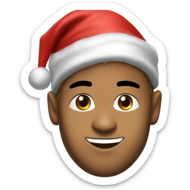 Neymar jr with a Santa hat sticker
