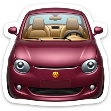 burgundy new car sticker