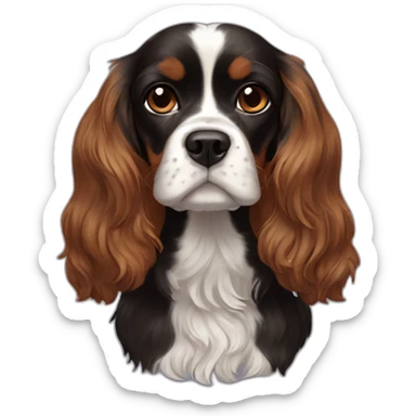 black-cavalier-king-charles-spaniel sticker