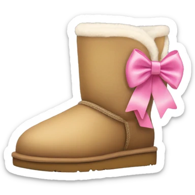 Ugg boot with pink bow sticker