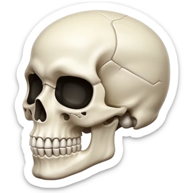 premium skull emoji but show ing its rigth side of face sticker