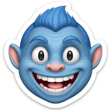 Troll troll face blue sticker