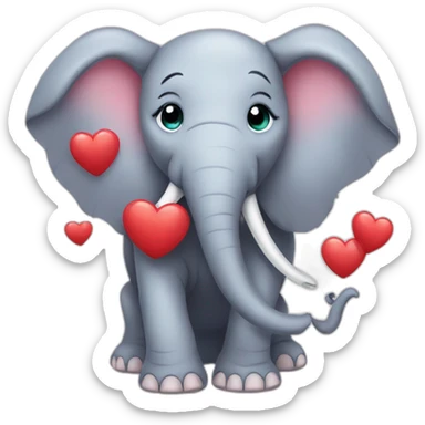 Elephant with a heart sticker