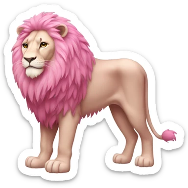 Pink lion full body sticker