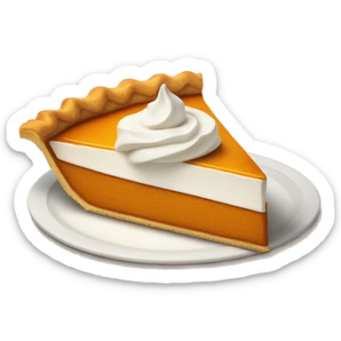 Pumpkin pie slice with whipped cream on top sticker